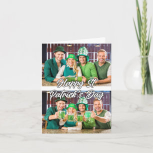 Maßgeschneiderte 2-Foto-Template St. Paddys Feiertagskarte