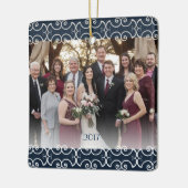 Maßgeschneiderte 2-seitige blaue Navy-Elegant-Skul Keramikornament (Links)