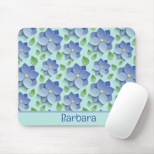 Maßgeschneiderte 3-D-Blume in Blau Mousepad (Mit Mouse)
