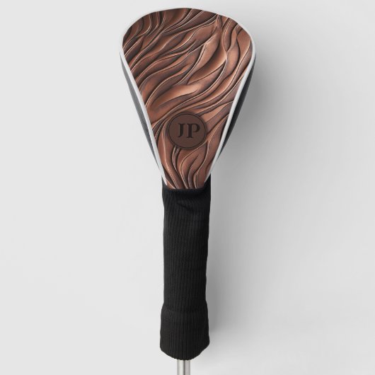 Maßgeschneiderte 3D-Kupfer-Metallic-Wellenform Golf Headcover (Vorderseite)