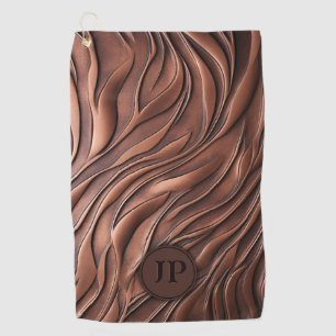 Maßgeschneiderte 3D-Kupfer-Metallic-Wellenform Golfhandtuch