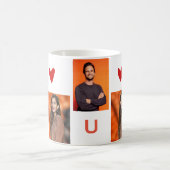 Maßgeschneiderte 4 Fotocollage I Heart You Coffee  Kaffeetasse (Mittel)