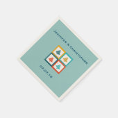 Maßgeschneiderte 4 Weihnachtsbaumen Retro Design H Serviette (Ecke)