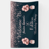 Maßgeschneiderte 50 & fabelhafte Rose Gold 50. Geb Banner (Vertikal)