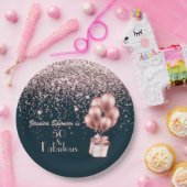 Maßgeschneiderte 50 & fabelhafte Rose Gold 50. Geb Pappteller (Party)