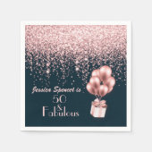 Maßgeschneiderte 50 & fabelhafte Rose Gold 50. Geb Serviette (Vorderseite)