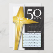 Maßgeschneiderte 50-jährige Kirchenfeier Einladung (Vorderseite)