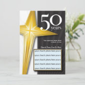 Maßgeschneiderte 50-jährige Kirchenfeier Einladung (Stehend Vorderseite)