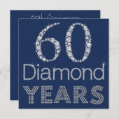 Maßgeschneiderte 60. JAHRESParty Einladung (Vorne/Hinten)