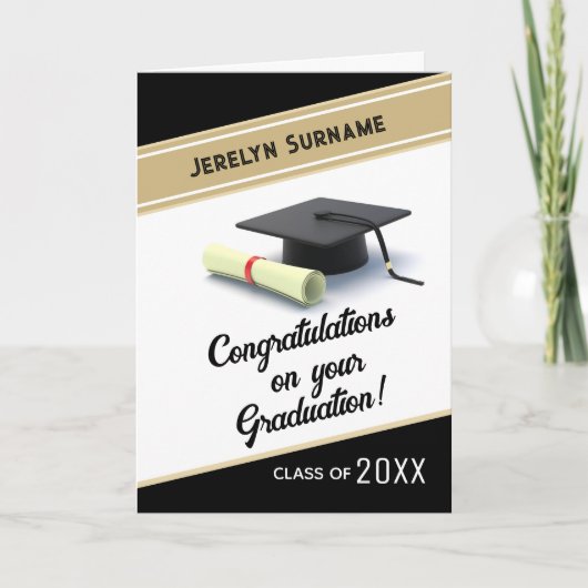 Maßgeschneiderte Abschluss-Karte für Glückwunsch Karte (Vorderseite)