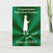Maßgeschneiderte Abschluss-Karten in Grün und Weiß Karte (Vorderseite)
