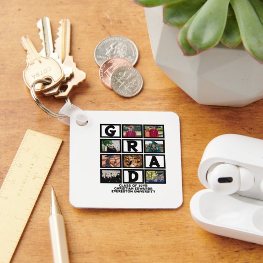 Maßgeschneiderte Abschluss-Klasse für Foto-Collage Schlüsselanhänger (Schreibtisch)