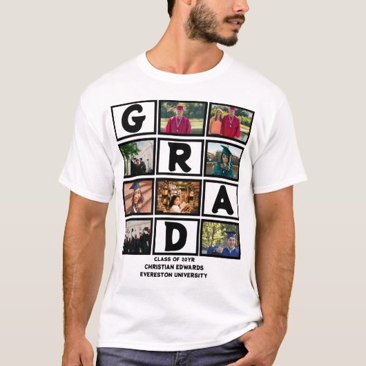Maßgeschneiderte Abschluss-Klasse für Foto-Collage T-Shirt (Vorderseite)