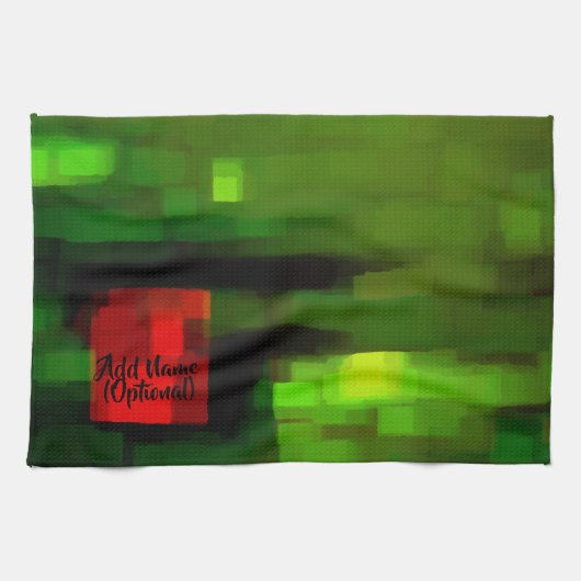 Maßgeschneiderte Abstrakte Rot- und Grünkunst Geschirrtuch (Horizontal)