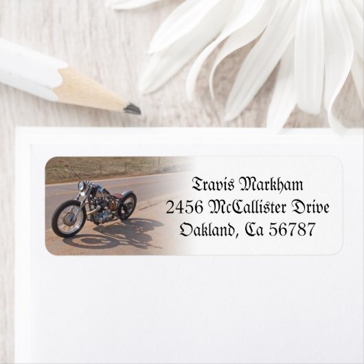 Maßgeschneiderte Adressetiketten für Motorradfahre (Insitu)