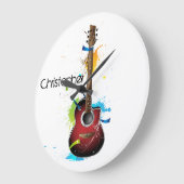 Maßgeschneiderte akustische Gitarre mit Paint-Spri Große Wanduhr (Winkel)