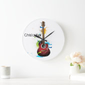 Maßgeschneiderte akustische Gitarre mit Paint-Spri Große Wanduhr (Zuhause)