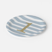 Maßgeschneiderte Altersstreifen Baby Boy Geburtsta Pappteller (Schrägansicht)