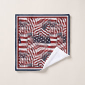 Maßgeschneiderte amerikanische Flag- und Sternmust Badhandtuch Set (Waschlappen)