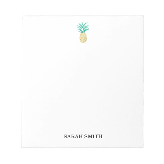 Maßgeschneiderte Ananas-Malerei tropisch Notizblock (Vorderseite)