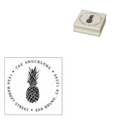Maßgeschneiderte Ananas | Runde Rücksendeadresse Gummistempel (Stempel)