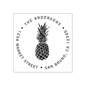 Maßgeschneiderte Ananas | Runde Rücksendeadresse Gummistempel (Prägung)