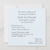 Maßgeschneiderte Ankündigung des Todes - Schmetter (Rückseite)