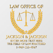 Maßgeschneiderte Anwaltskanzlei für die detaillier Fensteraufkleber (Blatt)