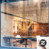 Maßgeschneiderte Anwaltskanzlei für die detaillier Fensteraufkleber (Café-Fenster)