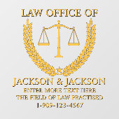 Maßgeschneiderte Anwaltskanzlei für die detaillier Fensteraufkleber (Blatt)