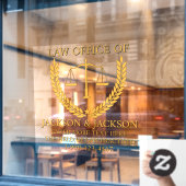 Maßgeschneiderte Anwaltskanzlei für die detaillier Fensteraufkleber (Café-Fenster)