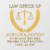 Maßgeschneiderte Anwaltskanzlei für die detaillier Fensteraufkleber (Blatt)