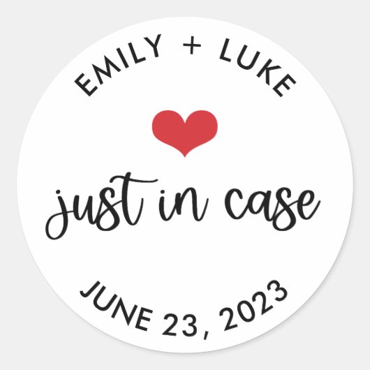 Maßgeschneiderte Anwendung für Hochzeitsskits für Runder Aufkleber (Vorderseite)