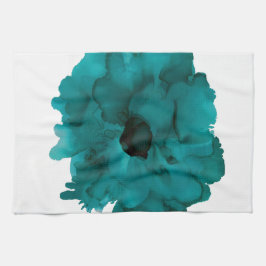 Maßgeschneiderte, aquamarine Blume Geschirrtuch