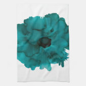 Maßgeschneiderte, aquamarine Blume Geschirrtuch (Vertikal)