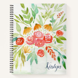 Maßgeschneiderte Aquarellblumen Notizblock