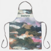 Maßgeschneiderte Aquarellerde braun grau lila abst Schürze (Vorderseite)