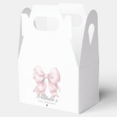 Maßgeschneiderte Aquarellfarbe Rosa Bow 1. Geburts Geschenkschachtel (Geöffnet)