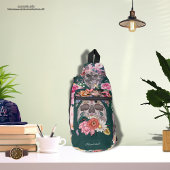 Maßgeschneiderte Aquarellmalerei Blumenschädel Crossbody Bag