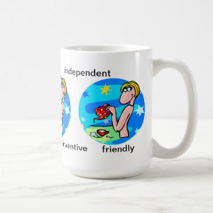 Maßgeschneiderte Aquarius-Eigenschaften Niedlicher Kaffeetasse