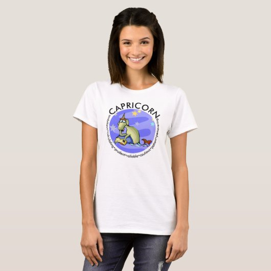 Maßgeschneiderte Aquarius-Eigenschaften Niedlicher T-Shirt (Vorne ganz)