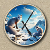 Maßgeschneiderte Arktis Fox Winter Landschaft Uhr