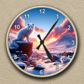 Maßgeschneiderte Arktis Fox Winter Landschaft Uhr