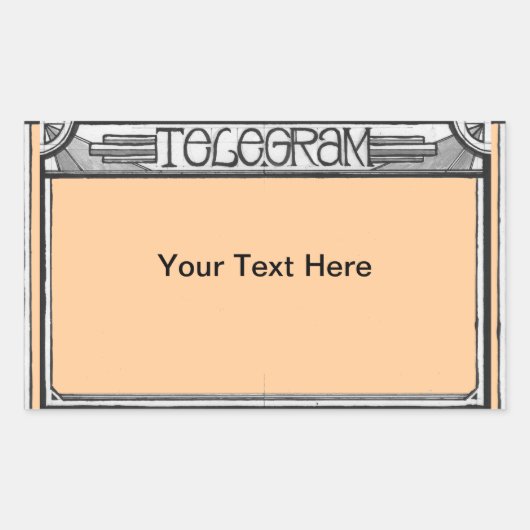 Maßgeschneiderte Art Deco Steampunk Telegramm-Aufk Rechteckiger Aufkleber (Vorderseite)