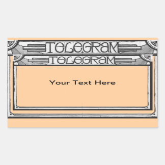 Maßgeschneiderte Art Deco Steampunk Telegramm-Aufk Rechteckiger Aufkleber