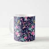 Maßgeschneiderte Art-Deco-Tasse mit Blumendesign Kaffeetasse (Vorderseite Links)