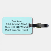 Maßgeschneiderte, atomar rosa und grau Muster-Gepä Gepäckanhänger (Rückseite horizontal)