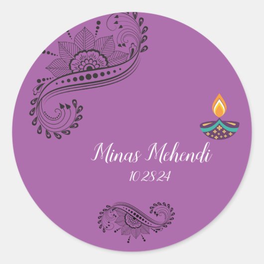 Maßgeschneiderte Aufkleber für Mehendi (Vorderseite)