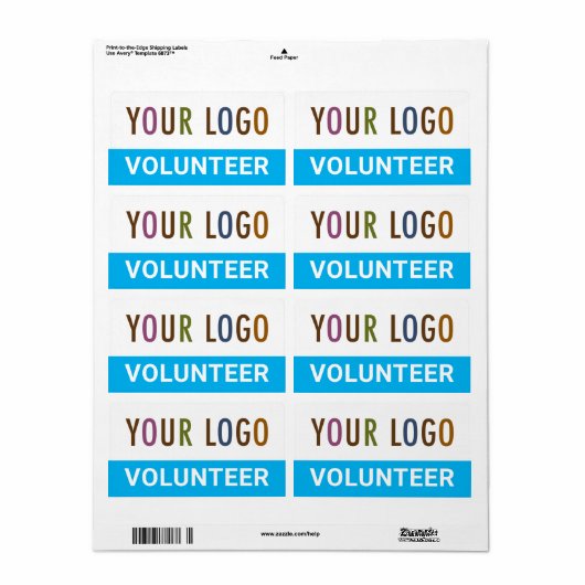 Maßgeschneiderte Aufkleber mit Logo-Blau (Vorne)