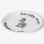 Maßgeschneiderte Baby Zebra Papierplatte Pappteller (Schrägansicht)